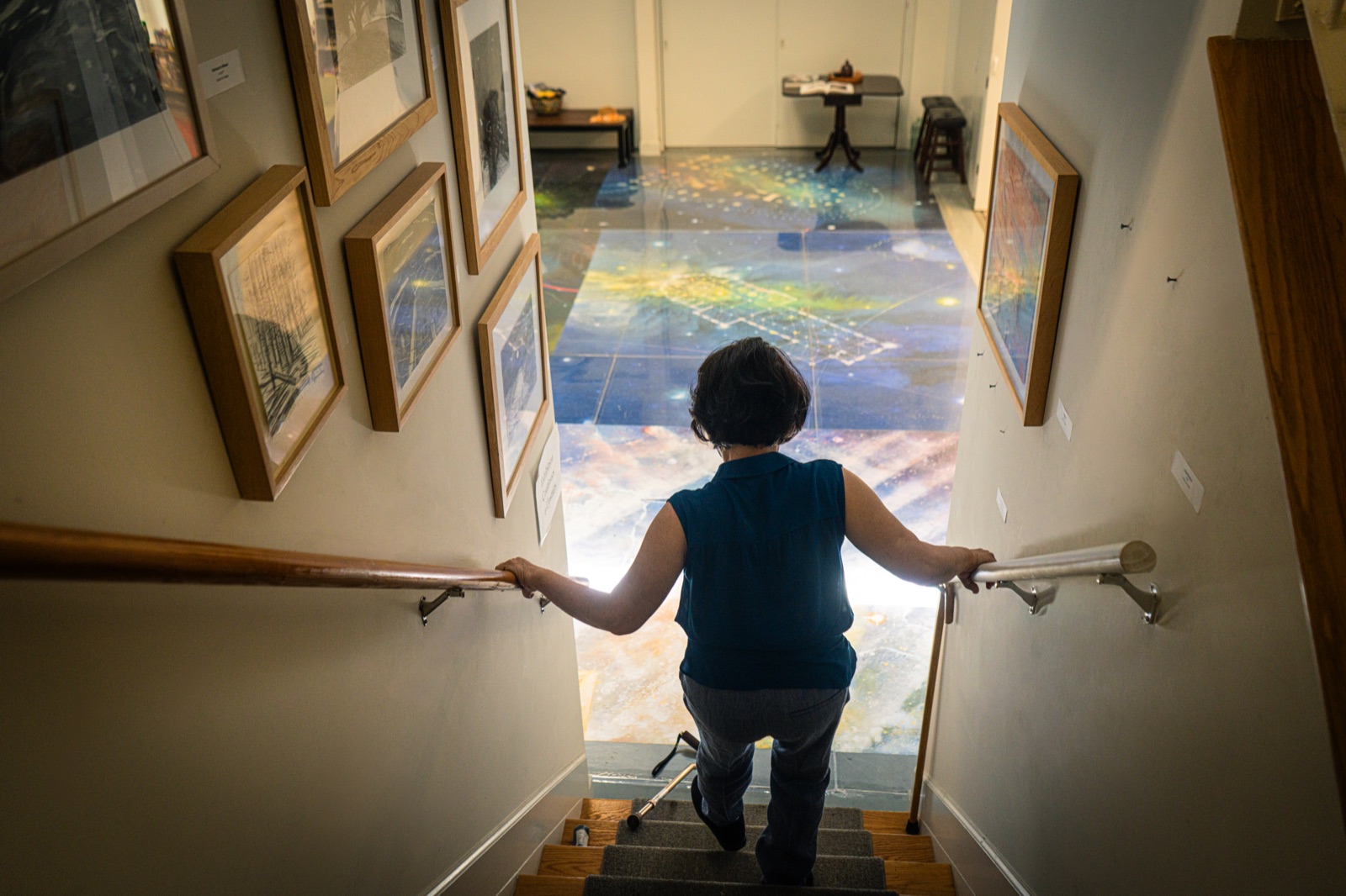 Staircase within the artist studio